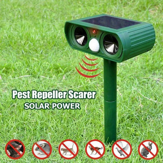 Solar Ultrasonic Animal Repeller – Outdoor Pest Deterrent for Rats, Birds, Dogs, Rabbits & Deer