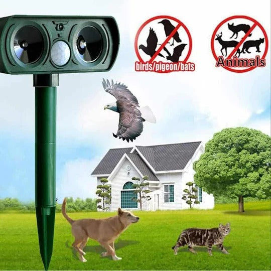 Solar Ultrasonic Animal Repeller – Outdoor Pest Deterrent for Rats, Birds, Dogs, Rabbits & Deer