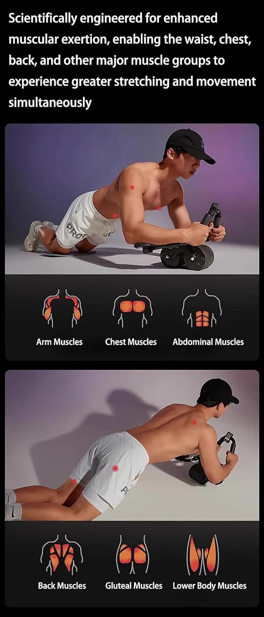 Automatic Rebound Ab Wheel – Dual-Wheel Core Trainer for Abs & Upper Body