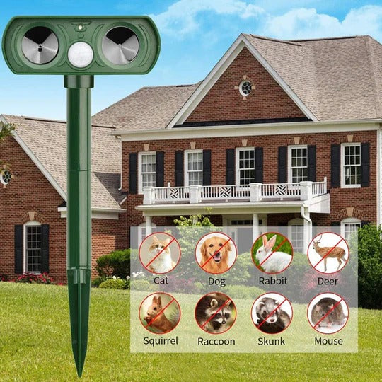 Solar Ultrasonic Animal Repeller – Outdoor Pest Deterrent for Rats, Birds, Dogs, Rabbits & Deer