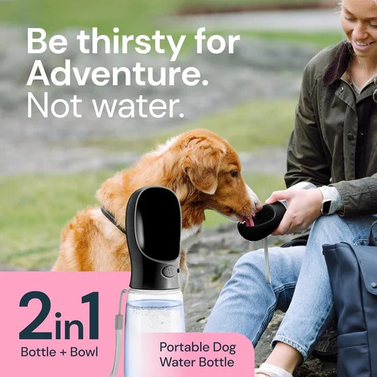 Portable Dog Water & Food BottlePortable Dog Water Bottle with Food Storage – Leak-Proof Travel Cup