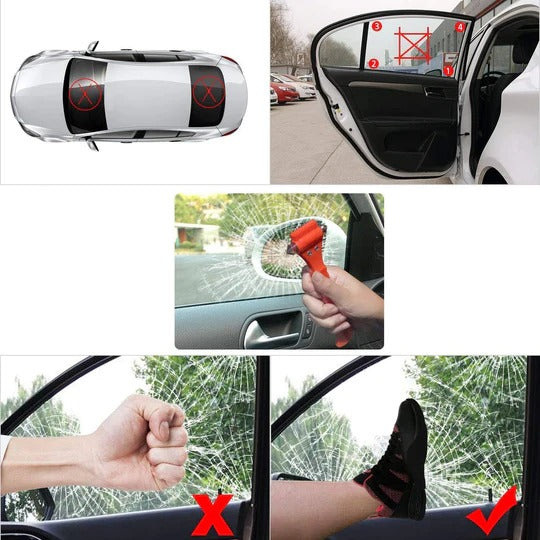 Window Breaker Car Safety HammerMini Car Safety Hammer – Emergency Window Breaker & Seatbelt Cutter