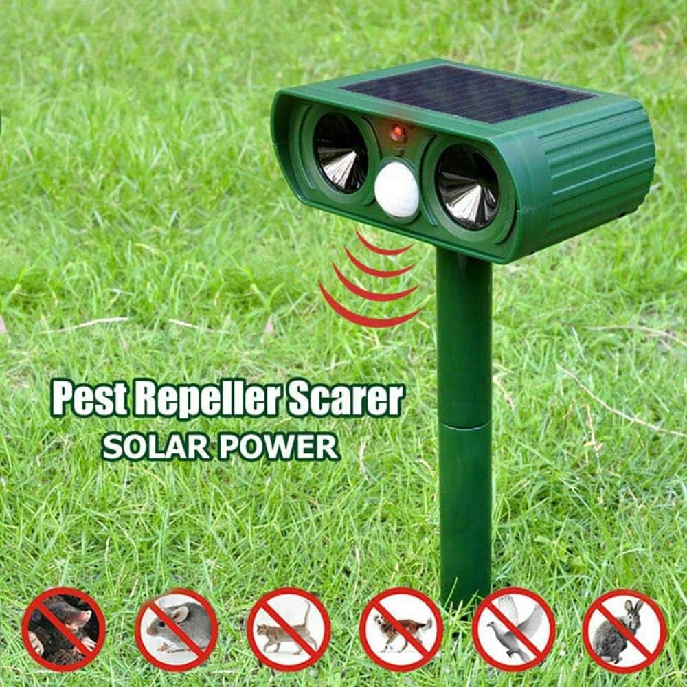 Solar Ultrasonic Animal Repeller – Outdoor Pest Deterrent for Rats, Birds, Dogs, Rabbits & Deer