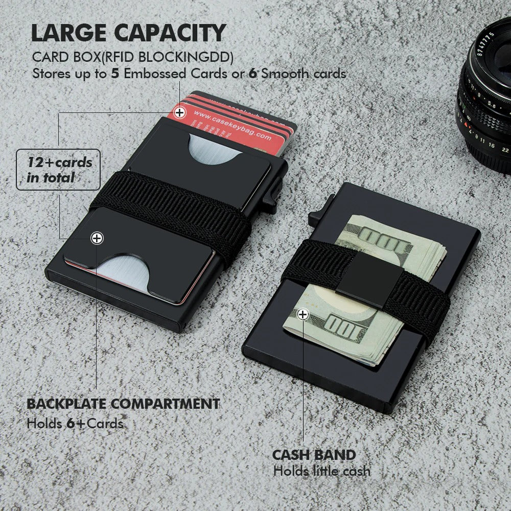 RFID Metal Card Holder – Slim Anti-Theft Wallet for Men