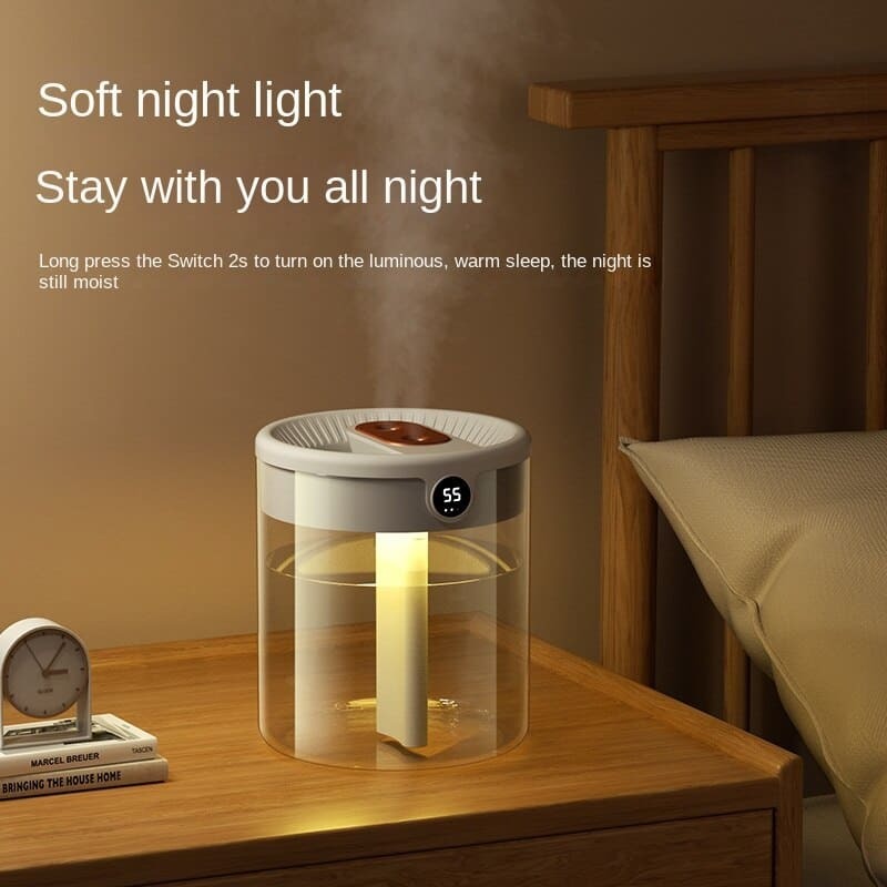2L Cool Mist Humidifier – Quiet Operation with Soft Light for Home & Office