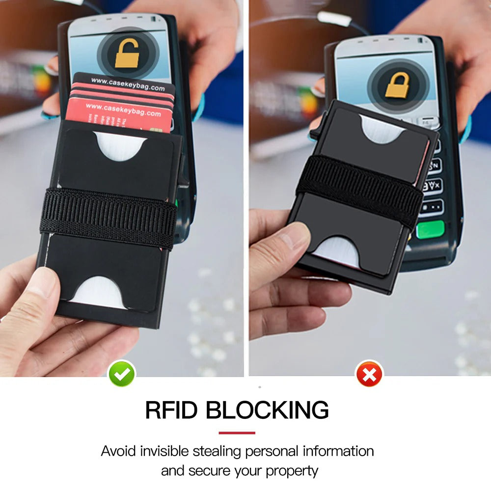 RFID Metal Card Holder – Slim Anti-Theft Wallet for Men