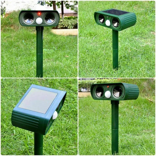Solar Ultrasonic Animal Repeller – Outdoor Pest Deterrent for Rats, Birds, Dogs, Rabbits & Deer