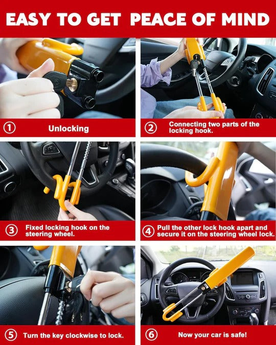 Multi-Functional Steering Wheel Lock – Anti-Theft Car Security Device