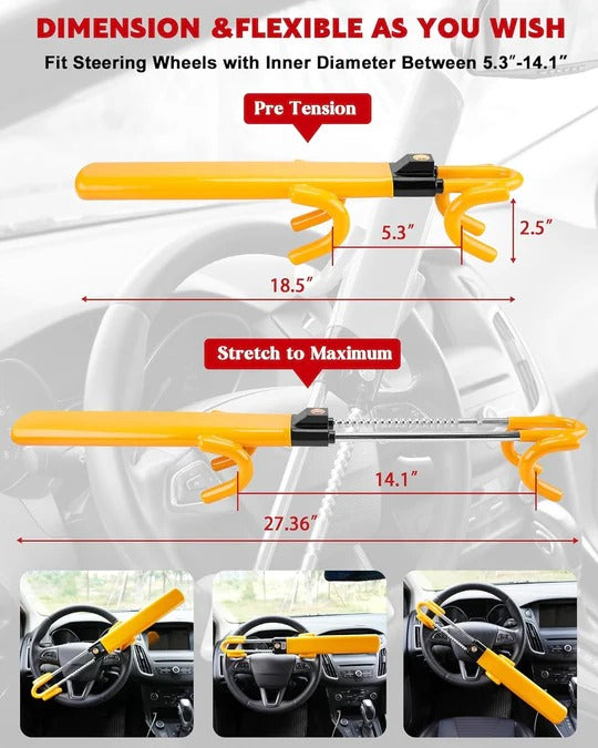 Multi-Functional Steering Wheel Lock – Anti-Theft Car Security Device
