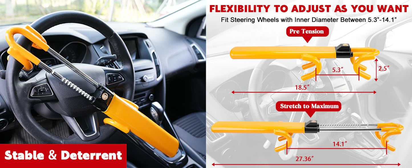 Multi-Functional Steering Wheel Lock – Anti-Theft Car Security Device